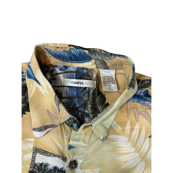 Campia Moda Men’s Hawaiian Button Down, L - Picture 3 of 5